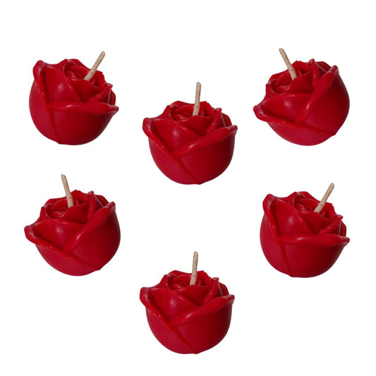 Velas forma y aroma ROSAS ROJAS kit6pzs