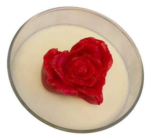 Vela tarro 450g corazon de rosa