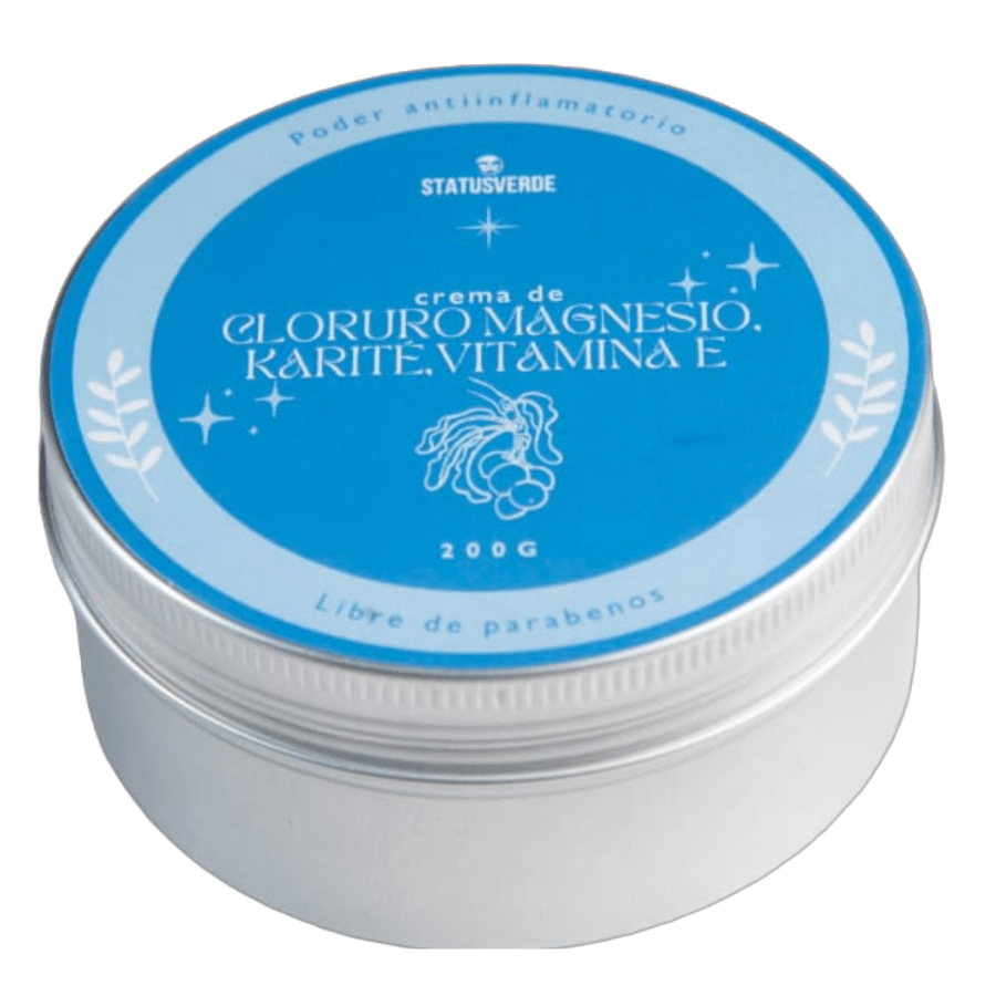 Crema DESINFLAMATORIA de Magnesio, Vitamina E y Karité 200g - STATUS VERDE