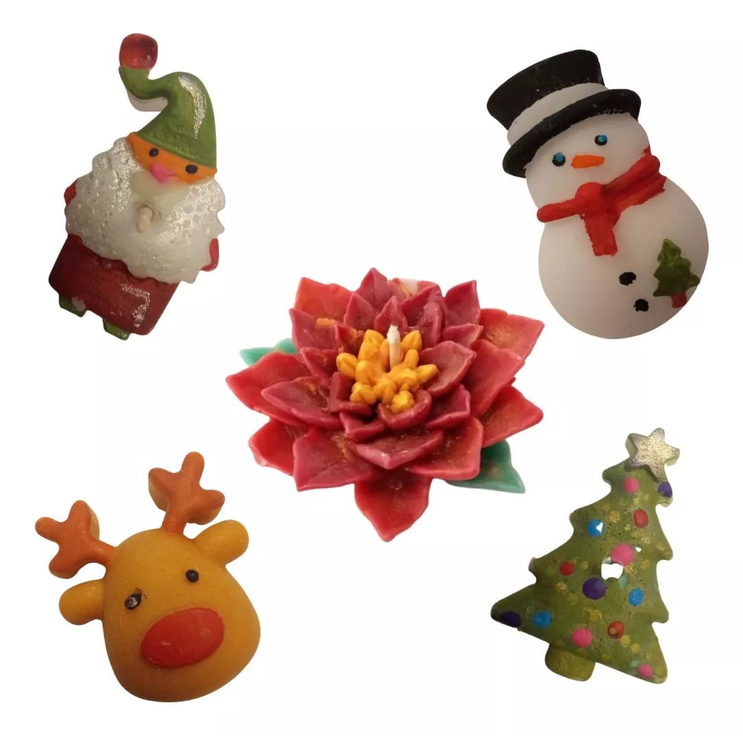 Kit Velas navideñas 5pzs - STATUS VERDE