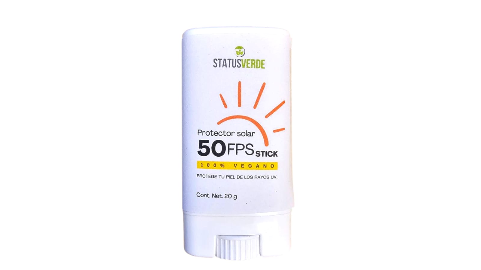 Protector Solar en Stick, Vegano, práctico, con FPS50 (20 g) - STATUS VERDE