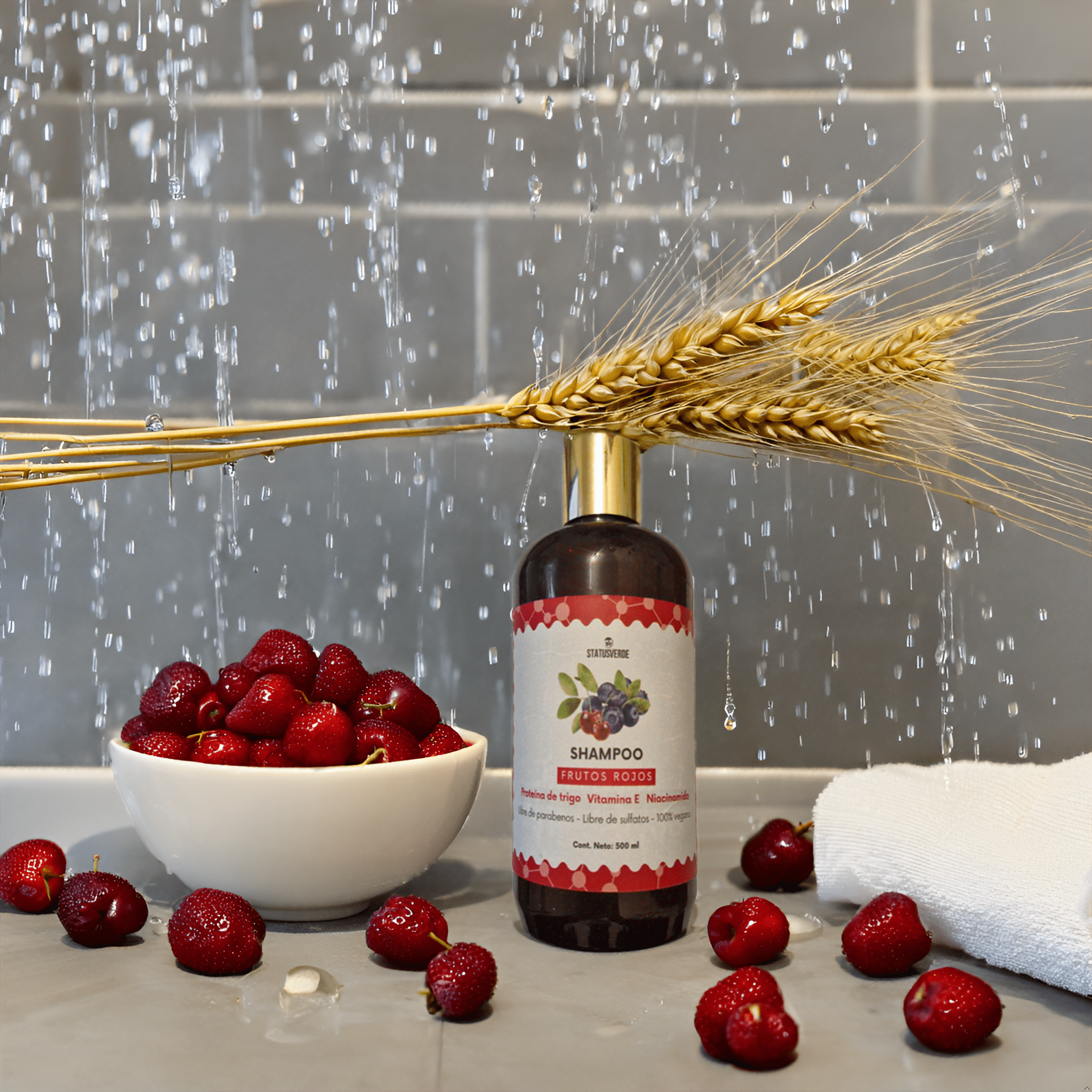 Shampoo de frutos rojos 500 mL - STATUS VERDE