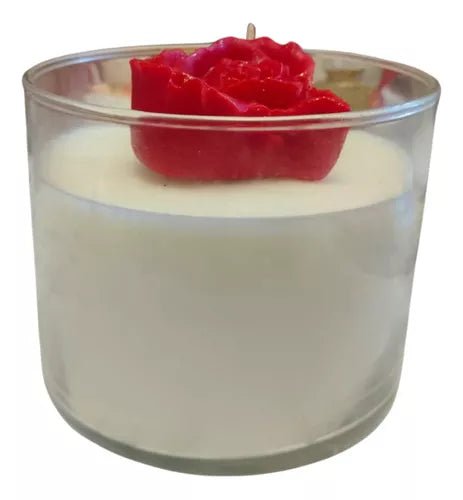 Vela tarro 450g corazon de rosa - STATUS VERDE