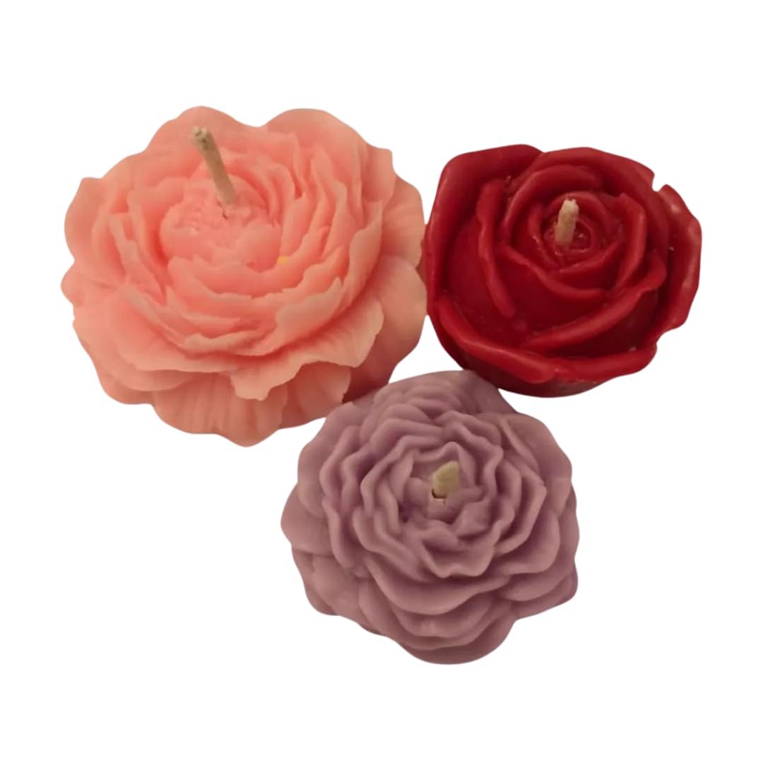 Velas aroma y forma FLORAL kit3pzs - STATUS VERDE